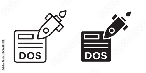DOS icon, outline style icon for web site or mobile app, vector graphics