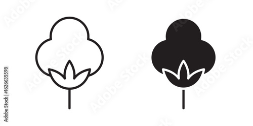 Cotton icon, outline style icon for web site or mobile app, vector graphics