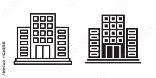 Company icon, outline style icon for web site or mobile app, vector graphics