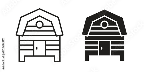 Chicken coop icon, outline style icon for web site or mobile app, vector graphics