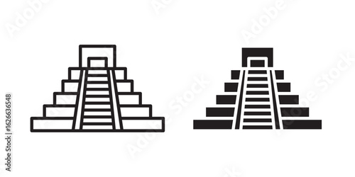 Chichen Itza icon, outline style icon for web site or mobile app, vector graphics