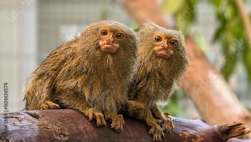 Foto Pygmy Marmosets Sitting on Branch
