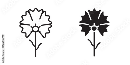 Carnation icon, outline style icon for web site or mobile app, vector graphics