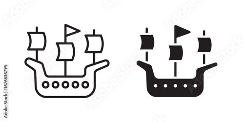 Caravel icon, outline style icon for web site or mobile app, vector graphics
