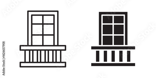 Balcony icon, outline style icon for web site or mobile app, vector graphics