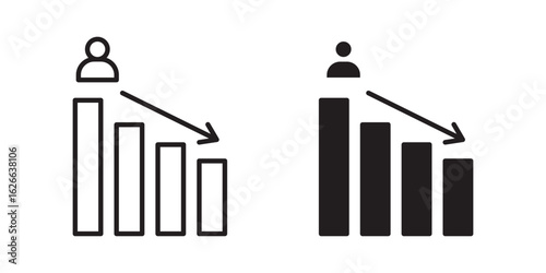 Attrition icon, outline style icon for web site or mobile app, vector graphics