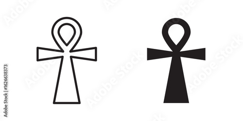 Ankh icon, outline style icon for web site or mobile app, vector graphics
