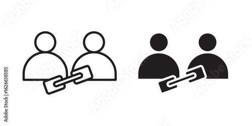 Affiliate link icon, outline style icon for web site or mobile app, vector graphics