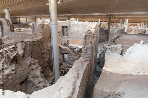 Akrotiri prehistoric settlement, Santorini island, Greece