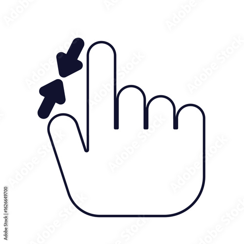 Icon for UI screens product design for signaling gestures and interactions