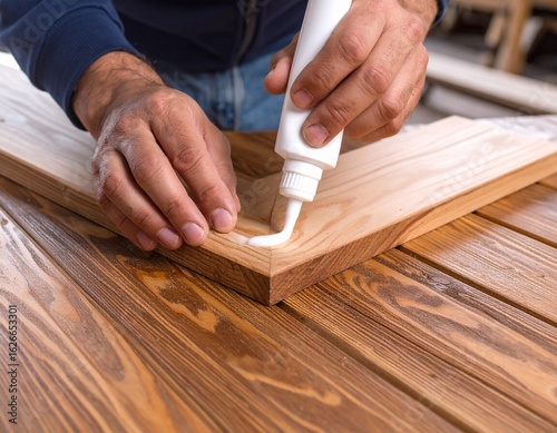 Apply a wood glue to the wood.