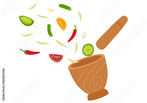 Thai papaya salad ingredients