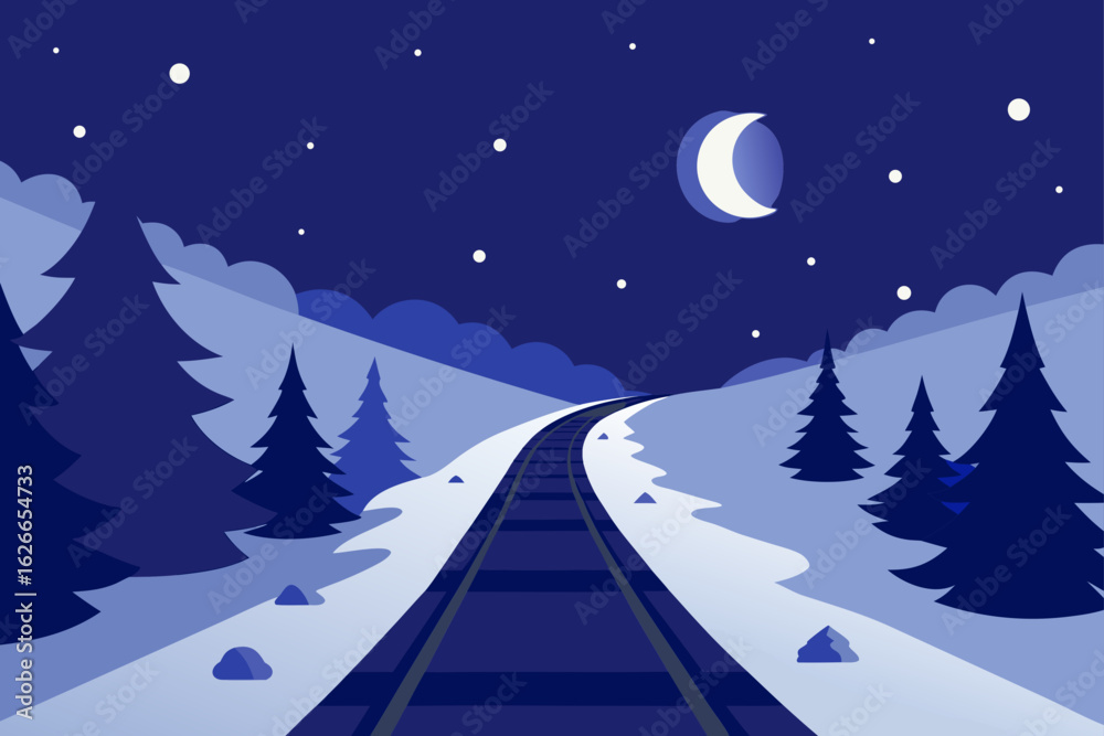 Fototapeta premium christmas night landscape