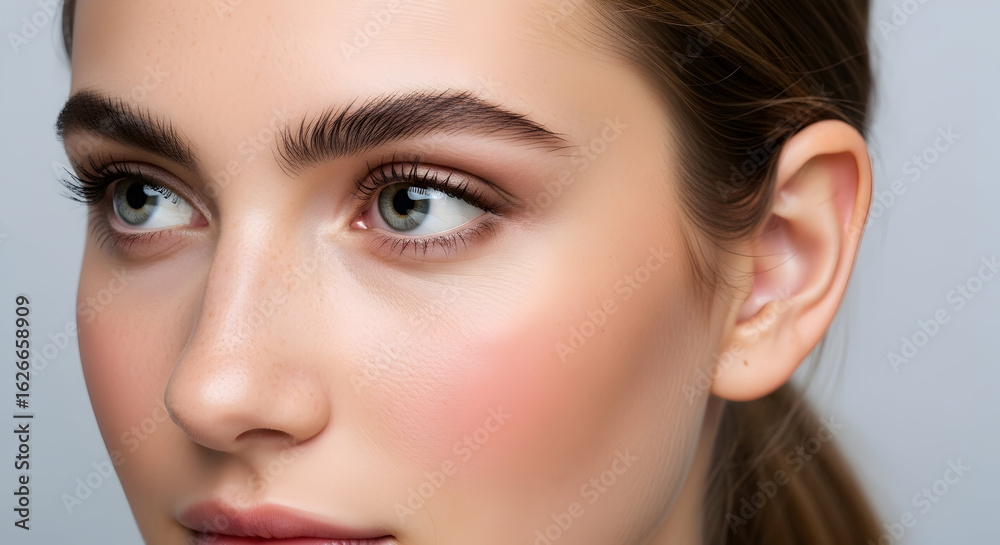 Perfect Eyebrows Beautiful Woman Face Closeup Makeup Cosmetics Beauty Skin Care Natural Look Girl Portrait Model Perfect Eyebrows Beautiful Woman Face Closeup Makeup Cosmetics Beauty Skin Care Natural Look Girl Portrait Model
