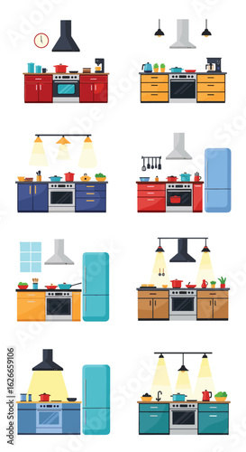 Modern kitchen designs featuring sleek appliances and contemporary cabinetry for elegant home interiors