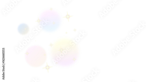 Abstract soft pastel-colored, glowing orbs dancing gracefully. 