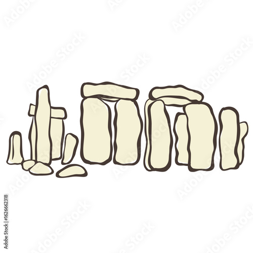 Illustration of Stonehenge. Vector Graphic on the white Background