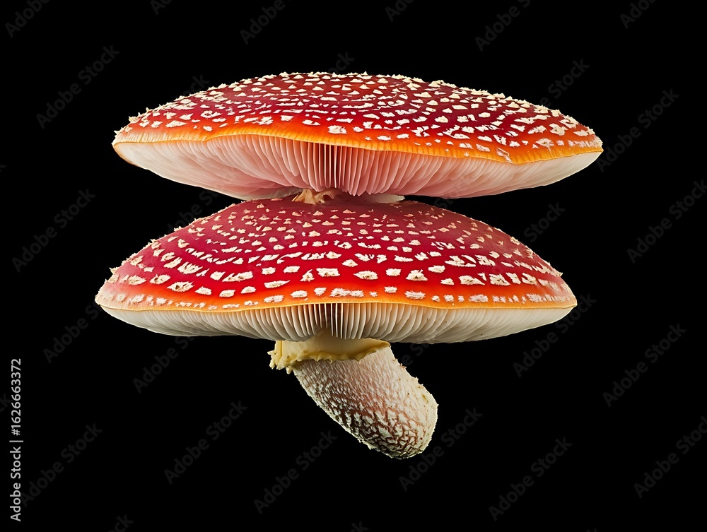 Obraz premium 紅きのこの二重奏