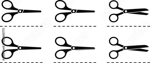 Scissors.set of scissors and stationery knife with cut lines. scissors with cut lines coupon . scissor cutting icon. vector illustration
