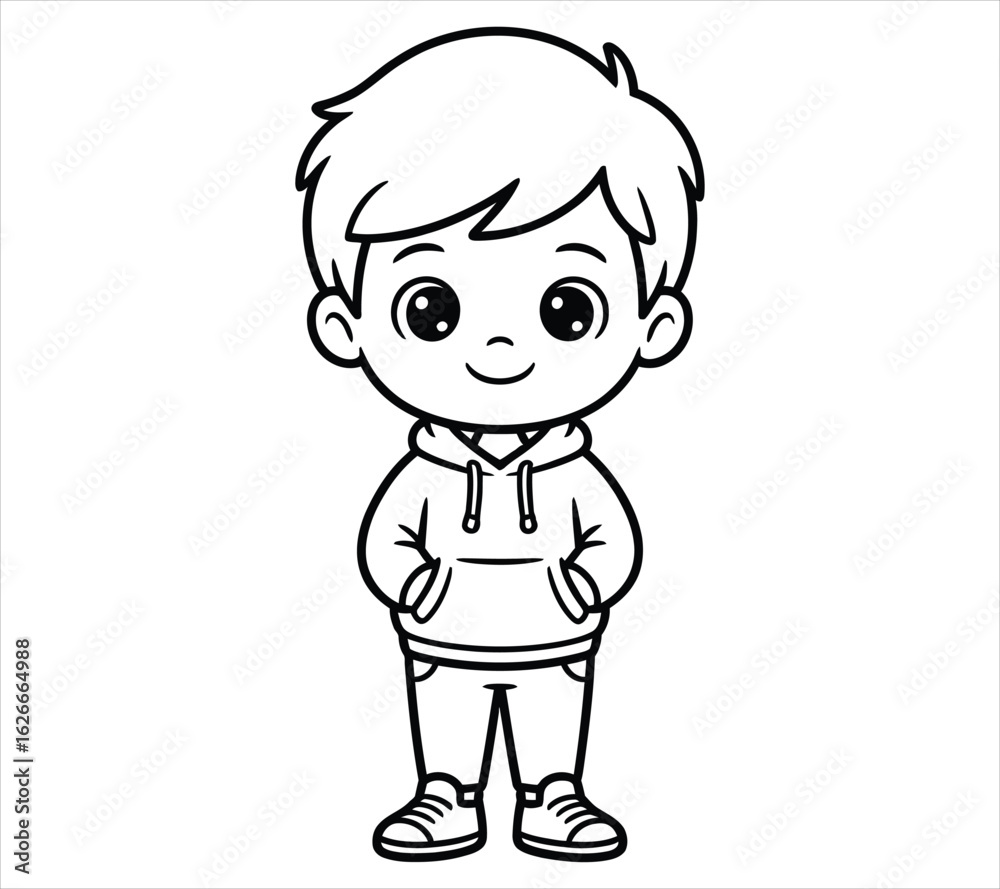 Cute Standing Boy – Chibi Silhouette Vector Clipart Cute Standing Boy – Chibi Silhouette Vector Clipart