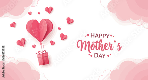 Vector illustration on a white surface celebrating Mother's Day