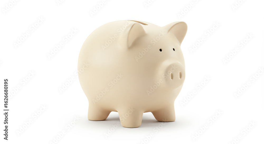 Ceramic piggy bank isolated on white background representing finance Ceramic piggy bank isolated on white background representing finance