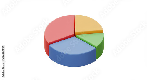 Free Download Colorful 3 d pie chart on white background for data visualization - GFXLoad