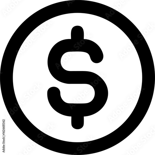 Classic dollar sign graphic element for financial and business designs