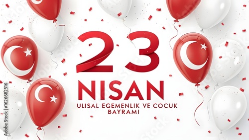 23 nisan turkish national sovereignty and children s day celebration with balloons