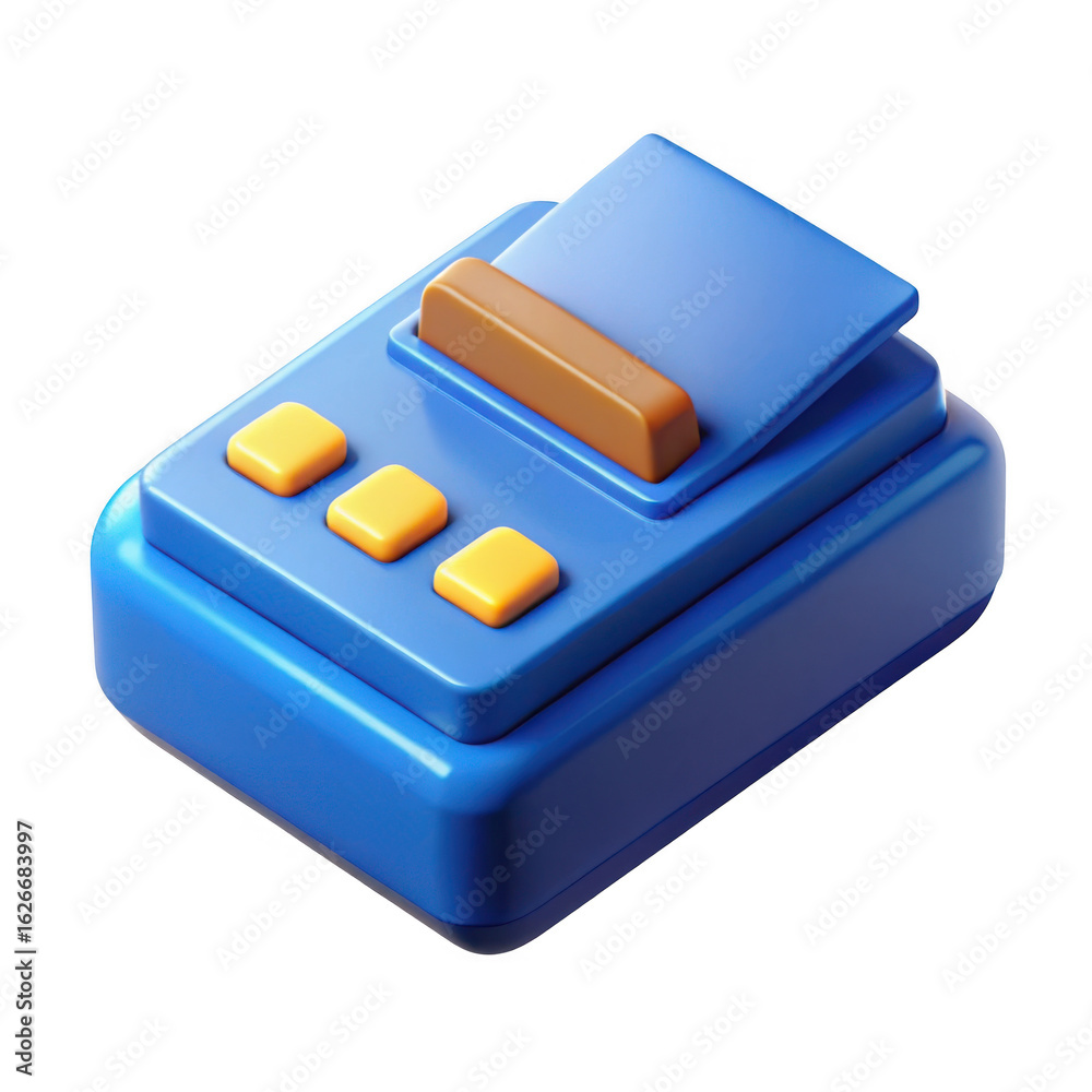 3d retro payment terminal with buttons isolated on transparent background 3d retro payment terminal with buttons isolated on transparent background