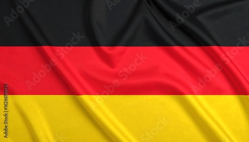 Free Download German flag with black, red, and gold horizontal stripes, slightly wrinkled texture - GFXLoad