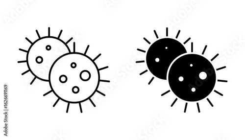virus and bacteria Icon set. Symbol isolated on white background. vector illustration.