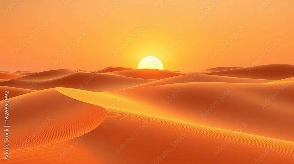 Obraz premium Desert Sunset Over Sand Dunes