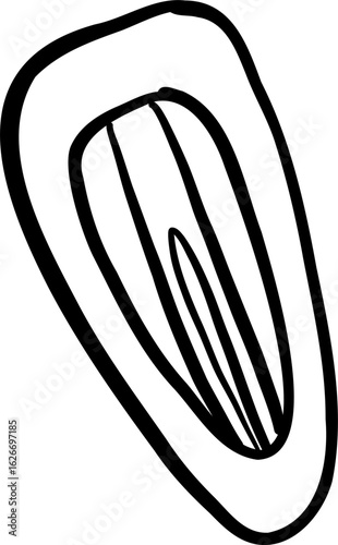 Simple Hair Pin Black White Sketch