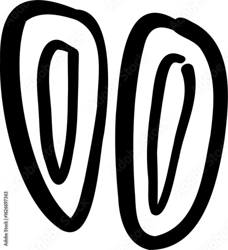 Black and White Hairband Line Art