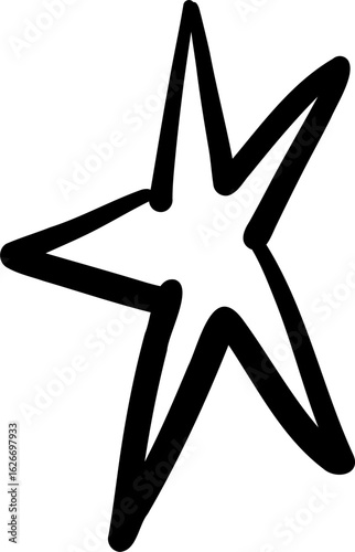Sparkling Star Heart Line Sketch