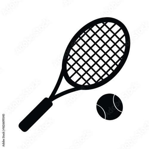 tennis racket and ball