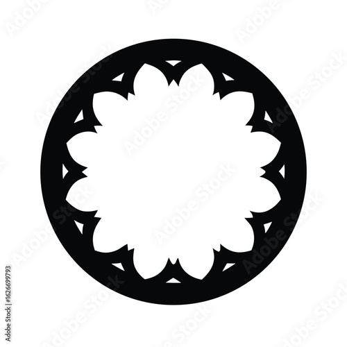 Silhouette of a broken hourglass design