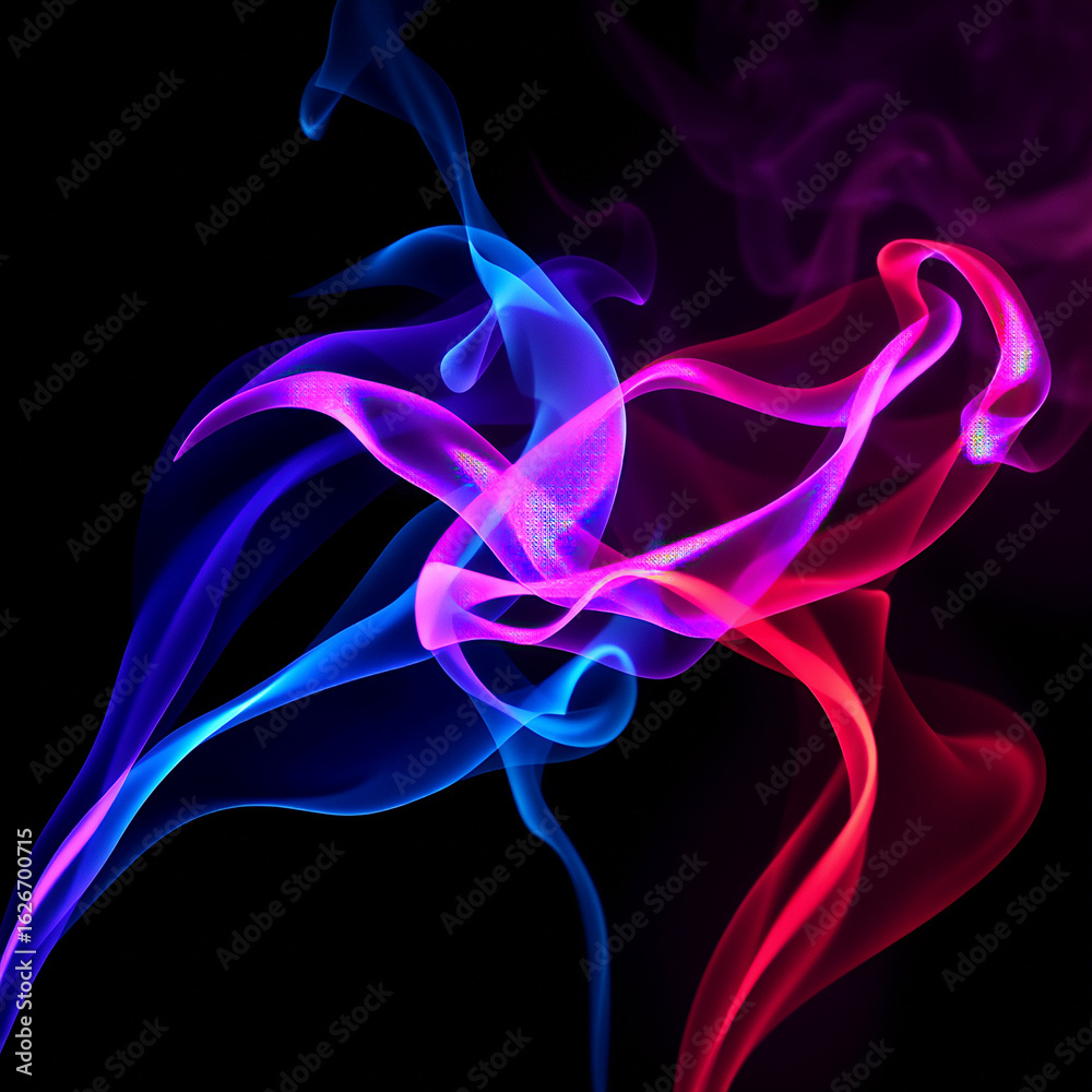 Naklejka premium Dynamic Smoke Waves with Neon Colors
