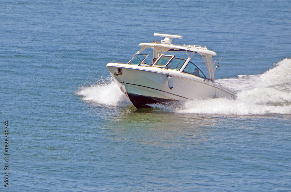 Naklejka premium Sport Fishing Boat on the Florida Intra-Coastal Waterway