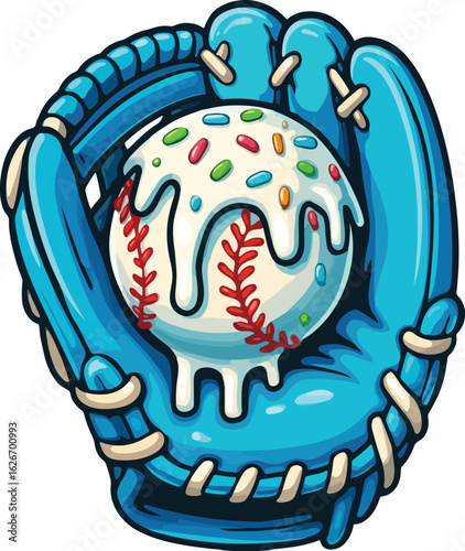 Ice Cream Drip Baseball and Glove