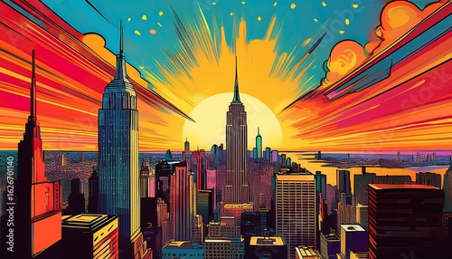 comic book style of a new york city pop art generative ai