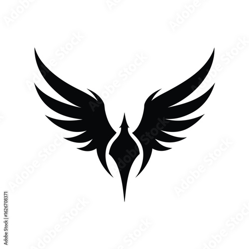 Black silhouette of a tribal wing design