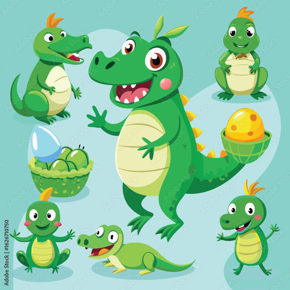 Obraz premium set of cartoon frogs