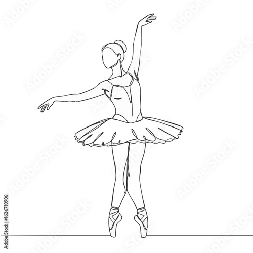 Elegant ballerina dancing in a tutu with graceful movement  