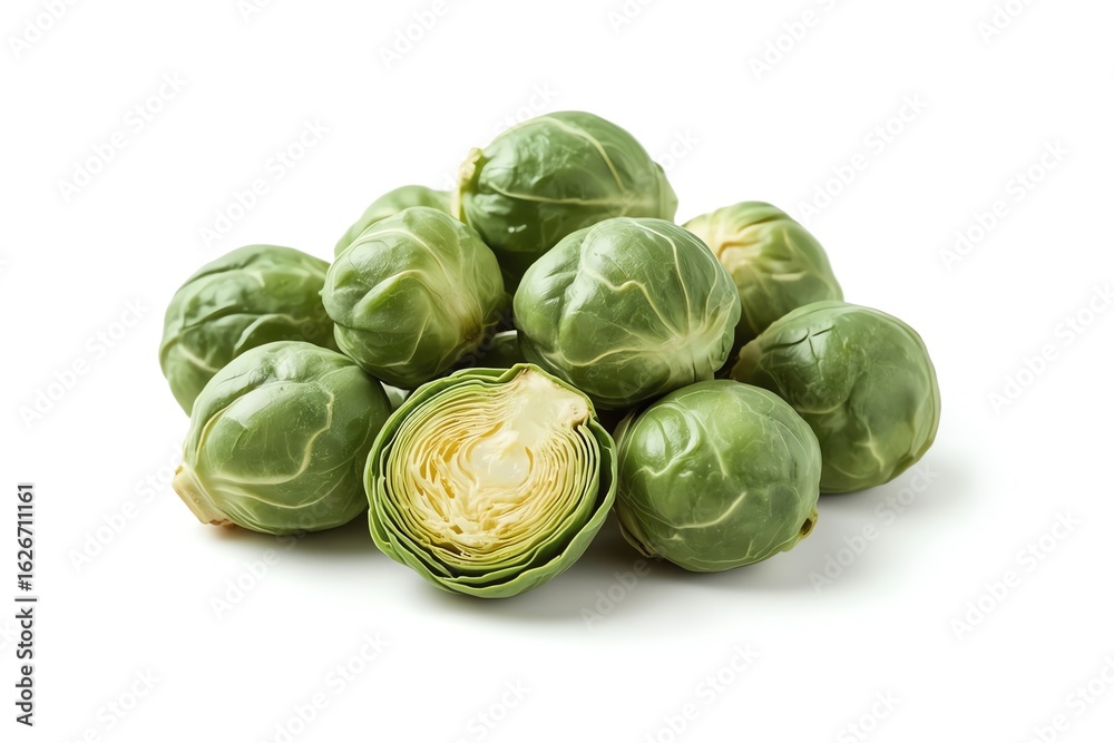 Fototapeta premium brussels sprouts isolated on white background