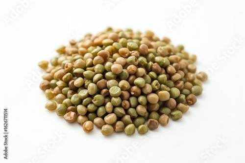 coriander seeds on white background