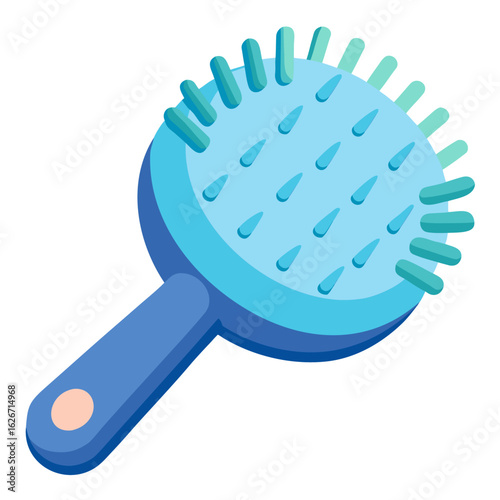 Illustration of a cat grooming brush with rounded bristles