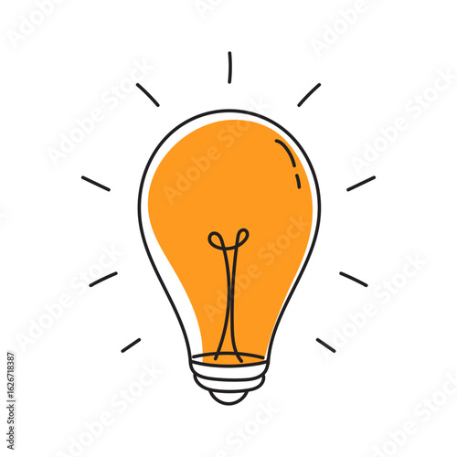Bright idea light bulb illustration.