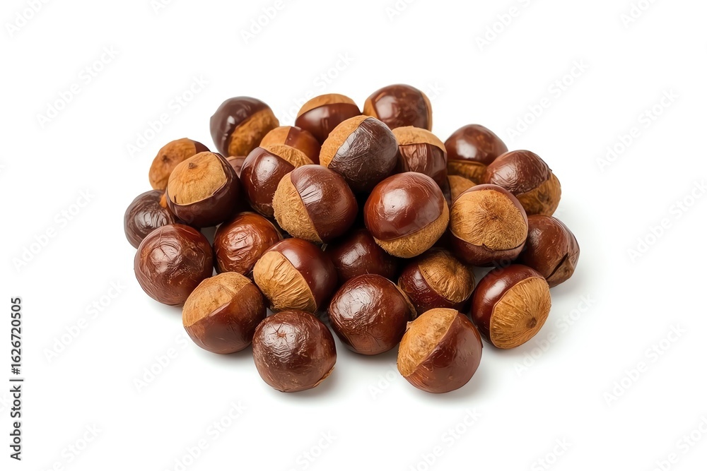 Fototapeta premium hazelnuts on a white background